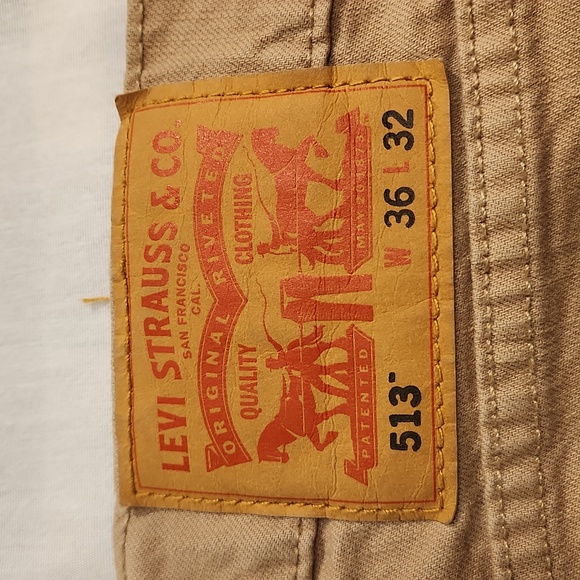 Levi's men's 513 Slim Straight beige jeans 36x32 red tab BB090 - Picture 8 of 16